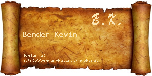 Bender Kevin névjegykártya