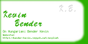 kevin bender business card